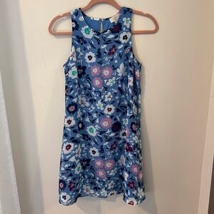 LOFT Outlet Floral Sleeveless‎ Dress Blue Pink White XS Mini